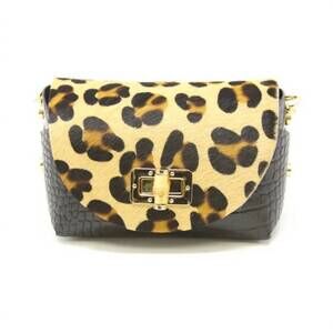 NEW GERMAN FUENTES women's leather pouch crossbody bag in cheetah